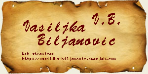 Vasiljka Biljanović vizit kartica